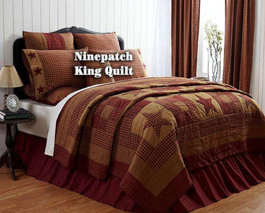 Ninepatch King Quilt - The Fox Decor